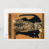1912 Ludwig Hohlwein Leopard Münchner Zoo Poster Postkarte (Vorne/Hinten)