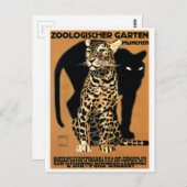 1912 Ludwig Hohlwein Leopard Münchner Zoo Poster Postkarte (Vorne/Hinten)