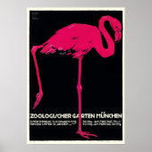 1912 Ludwig Hohlwein Zoo Flamingo Poster (Vorne)