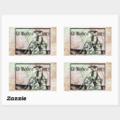 1912 Rodeo Cowboy Country Western Art Rechteckiger Aufkleber (Blatt)