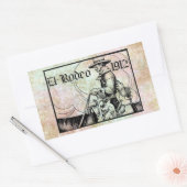 1912 Rodeo Cowboy Country Western Art Rechteckiger Aufkleber (Umschlag)