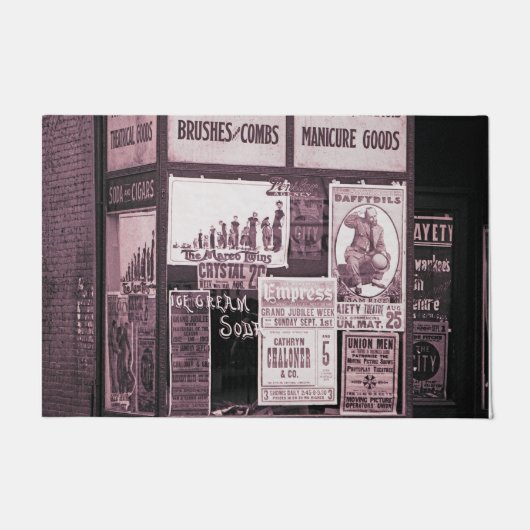 1912 Schaufenster Vaudeville Pro-Gewerkschaft Mani Fußmatte (Vorderseite)