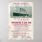 1912 TITANIC-Aufforderung zur Güterbeförderung Poster (Vorne)