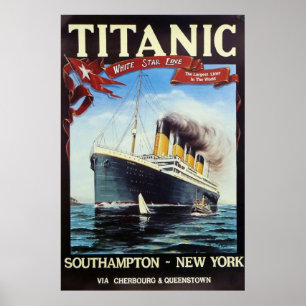 1912 Titanic White Star Line Vintage-Poster Poster