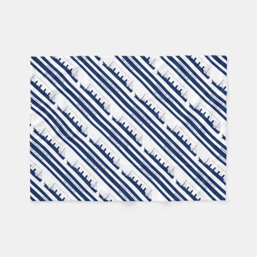 1912 titanischer blauer Streifen 5 Fleecedecke (Vorderseite (Horizontal))