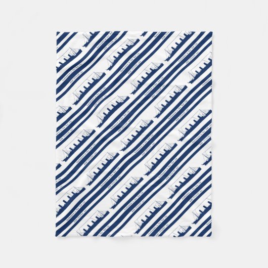 1912 titanischer blauer Streifen 5 Fleecedecke (Vorderseite)