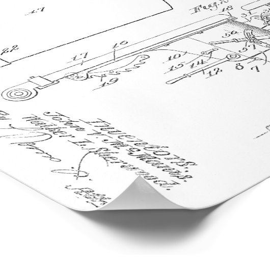 1912 Vintage Osteopathische Tabelle Patentschrift  Poster (Ecke)