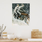 1912 Vintages Motorrad-Illustrations-Poster Poster (Küche)