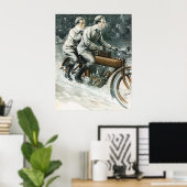 1912 Vintages Motorrad-Illustrations-Poster Poster (Heimbüro)