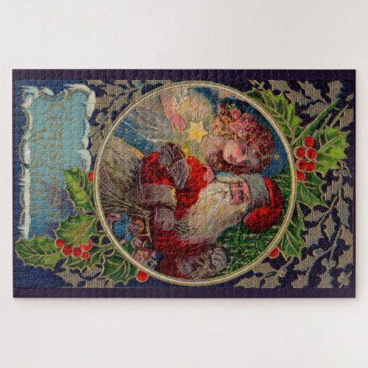 1912 Weihnachtsmann und Sternengel Weihnachten Puzzle (Horizontal)