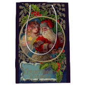 1912 Weihnachtsmann und Sternengel Weihnachtsdruck Mittlere Geschenktüte (Vorderseite)