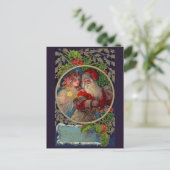 1912 Weihnachtsmann und Sternengel Weihnachtskarte Feiertagspostkarte (Stehend Vorderseite)