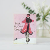 1913 Art Deco Winter Fashion Scene Postkarte (Stehend Vorderseite)