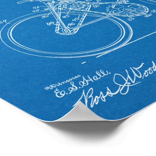 1913 Bicycle Transmission Design Patent Art Print Poster (Ecke)