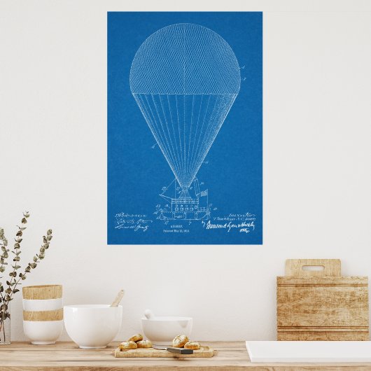 1913 Boat Airship Flugzeug Patent Art Zeichnend Poster (Küche)