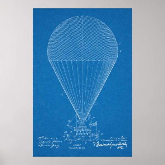 1913 Boat Airship Flugzeug Patent Art Zeichnend Poster (Vorne)