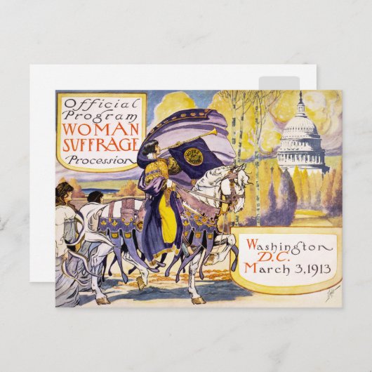 1913 Frauenrechte März Washington DC Postkarte (Vorne/Hinten)