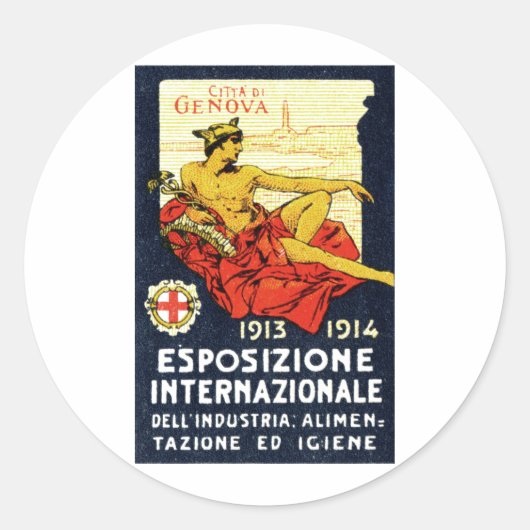 1913 Genua Expo Poster Runder Aufkleber (Vorderseite)