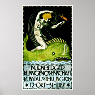 1913 Nurnberg Deutschland Kunstausstellung Poster