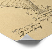 1913 Schiff Luftschiff Ballon Patentkunst Zeichnen Poster (Ecke)