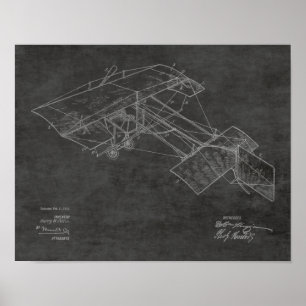 1913 Vintage Flugzeug Patent Kunst Zeichnung Druck Poster