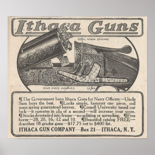 1913 Werbung für Ithaca-Waffen Poster (Vorne)