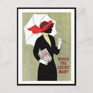 1914 ART DECO "LUCKY MAN" CORN FLAKES ADV POSTKARTE