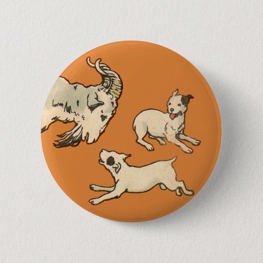 1914 Billyziegen und Hunde Button (Vorderseite)