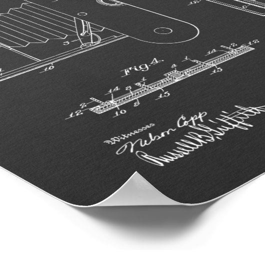 1914 Faltkamera Patent Art Zeichnend Druck Poster (Ecke)