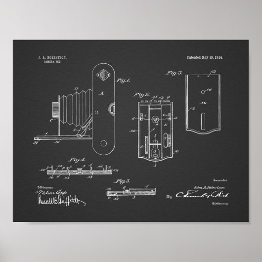 1914 Faltkamera Patent Art Zeichnend Druck Poster (Vorne)