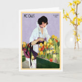 1914!! "FRANZÖSISCHER TULIP GARDEN" VINTAG GREETIN KARTE (Gelbe Blume)