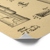 1914 Golf Caddy Club Bag Design Patent Art Print Poster (Ecke)