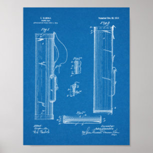 1914 Golf Caddy Club Bag Design Patent Art Print Poster