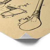 1914 Golf Club Driver Design Patent Art Print Poster (Ecke)