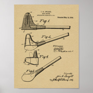 1914 Golfschläger-Treiber-Design-Patent Kunststoff Poster