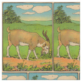 1914 Grazing billygoat Illustration Stoff (Nahaufnahme)