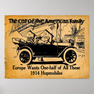 1914 Hupmobile Reproduktion Druck Poster