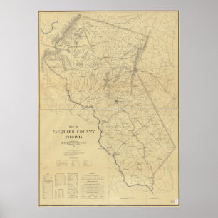 1914 Karte des Landkreises Fauquier, Virginia Poster