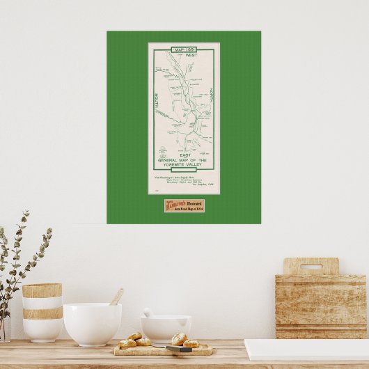 1914 Karte des Yosemite Valley Poster (Küche)