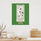 1914 Karte, Santa Cruz bis Salinas, Grüne Matte Poster (Küche)