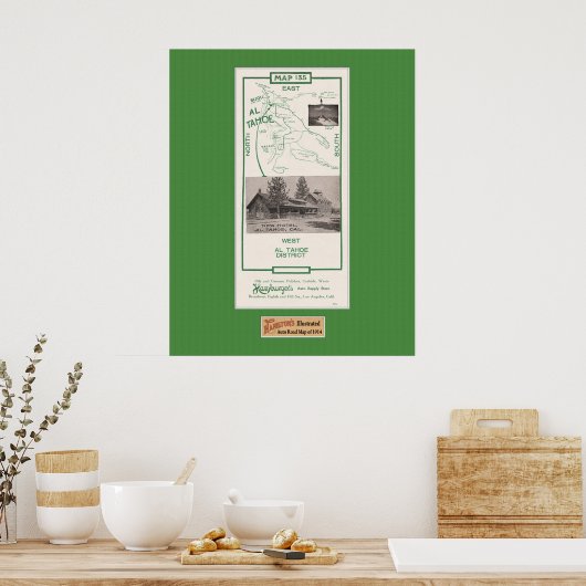 1914 Karte von Tahoe Area, Al Tahoe Poster (Küche)