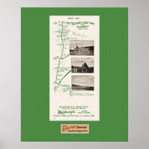 1914 Karte, Zuckerschlamm Mt bis Hot Creek Bereich Poster