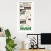 1914 Map, Fallen Leaf Lake und Tallac Poster (Heimbüro)