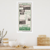 1914 Map, Fallen Leaf Lake und Tallac Poster (Küche)