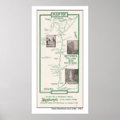 1914 Map, Tahoe, Pacific House bis Tallac Poster (Vorne)