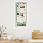 1914 Map, Truckee to Verdi Poster (Küche)