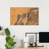 1914 New York Upper Harbour Nautical Chart Poster (Heimbüro)