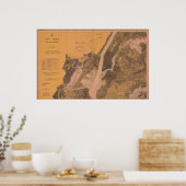 1914 New York Upper Harbour Nautical Chart Poster (Küche)