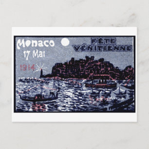 1914 Venezianisches Festival von Monaco Postkarte