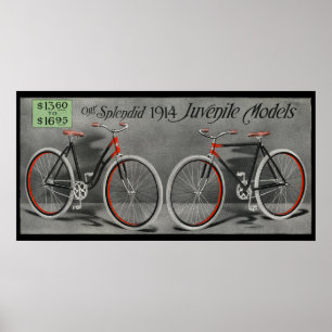 1914 Vintag Sears Juvenile Bicycle Ad Art Poster